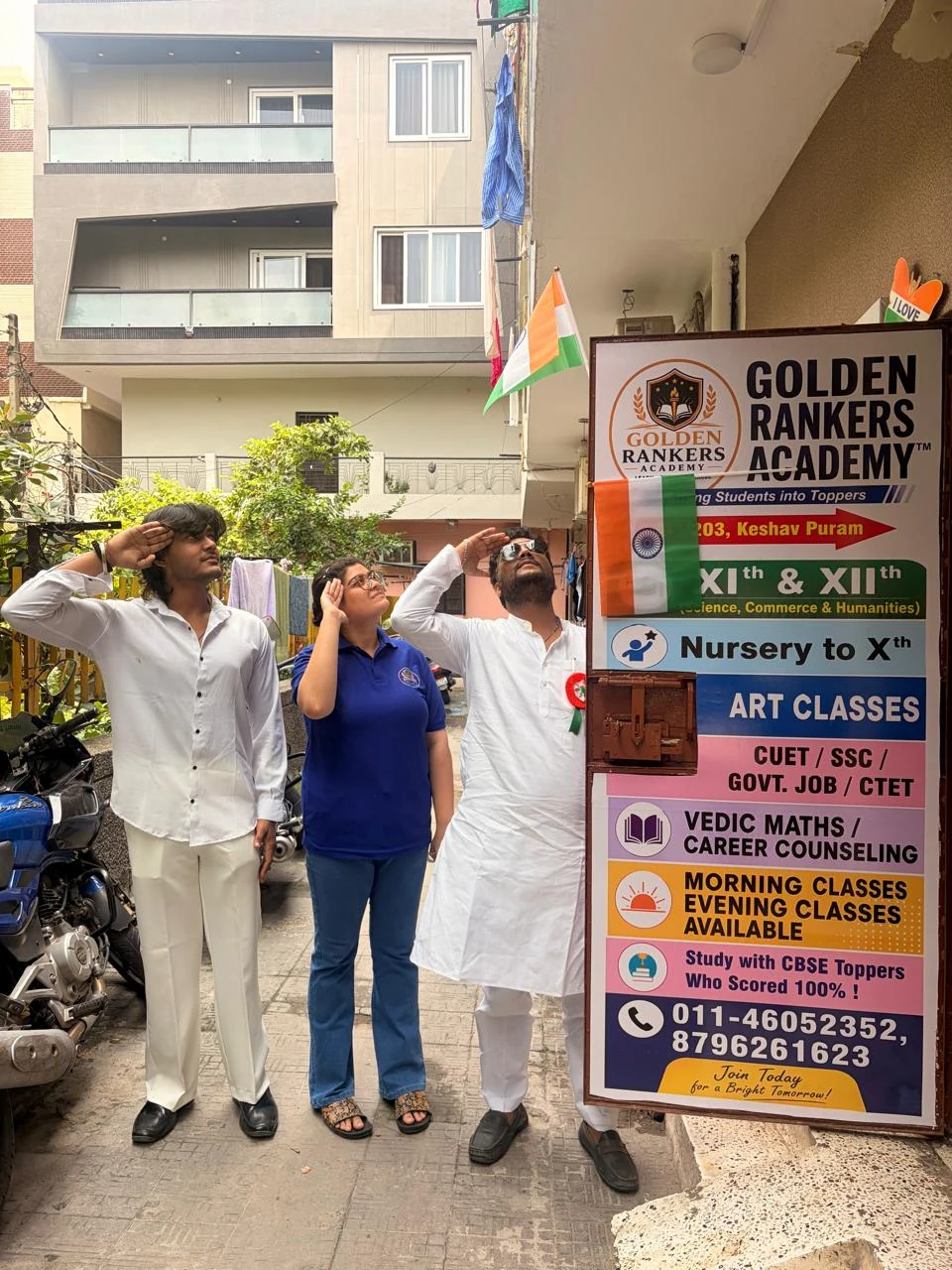 Golden Rankers Academy entrance and team